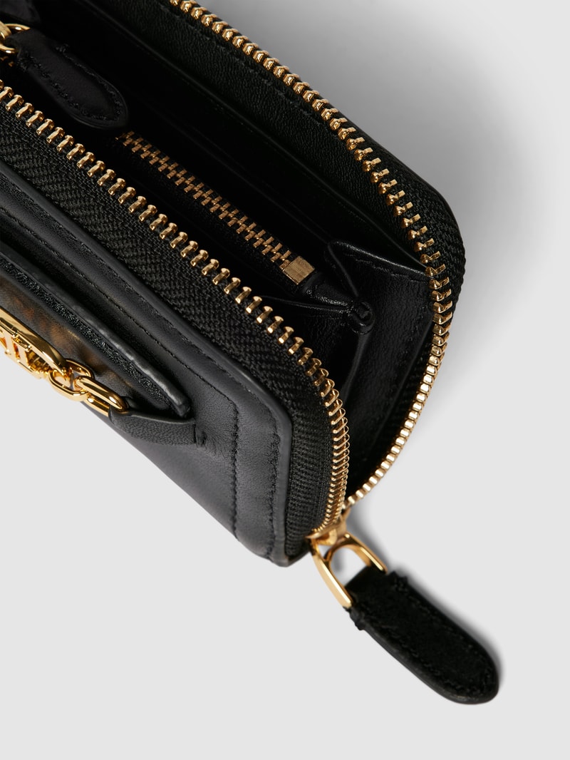 Portemonnaie mit Zierbesatz in schwarz