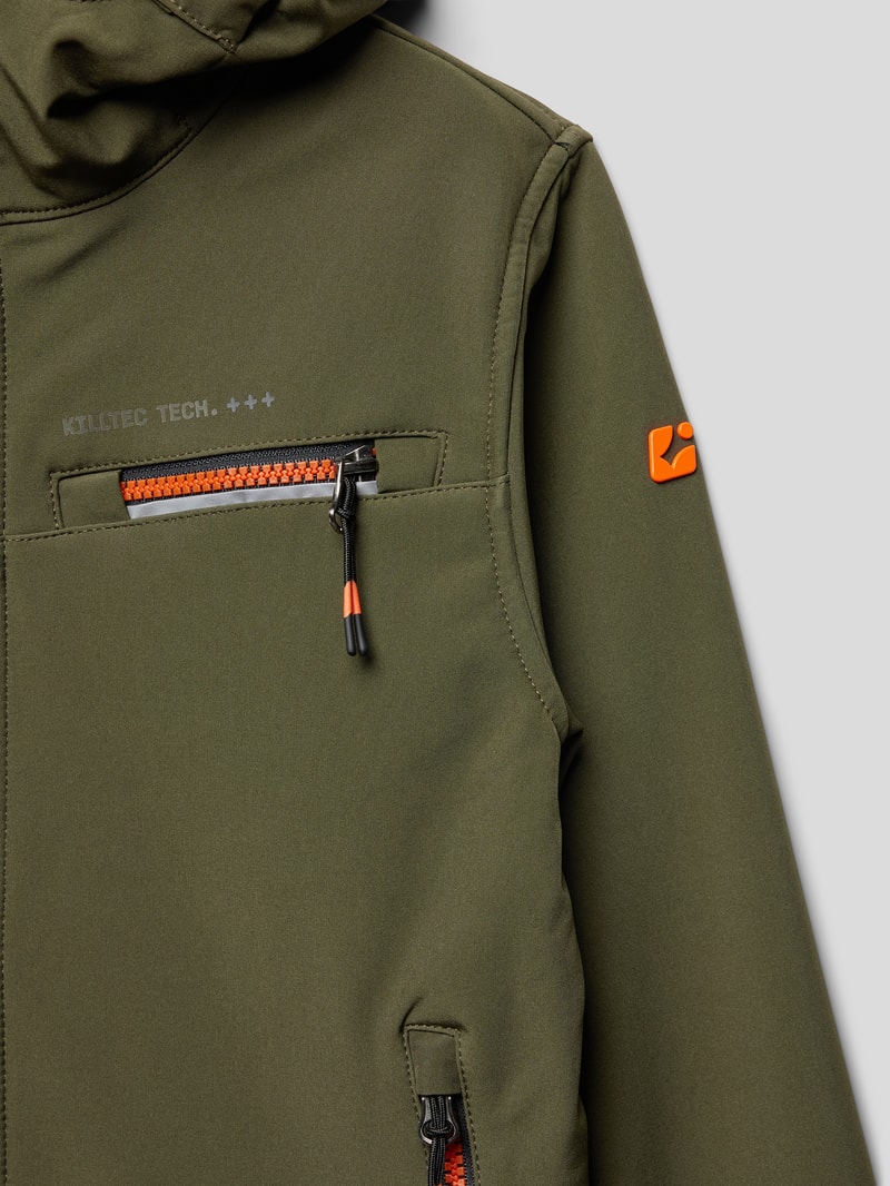 Softshell-Jacke mit Kapuze in khaki