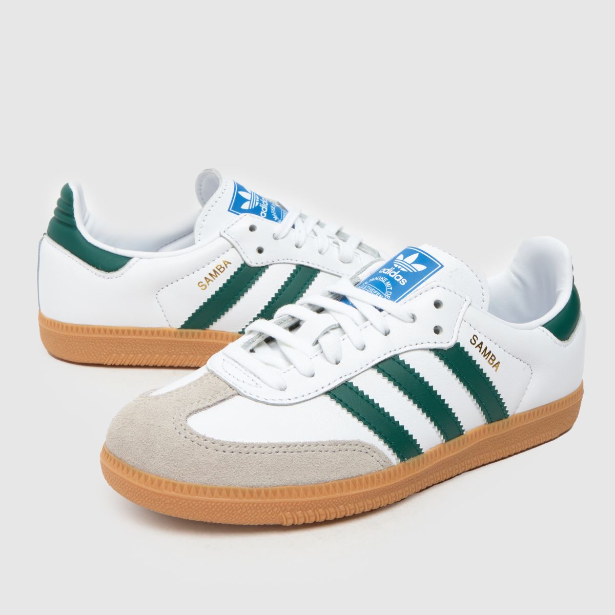 adidas fehér és zöld samba og fiú ifjúsági edzőcipő