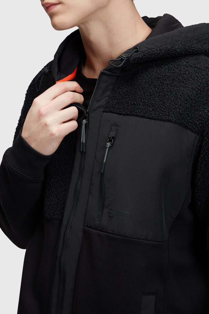 Zip-Hoodie aus Materialmix