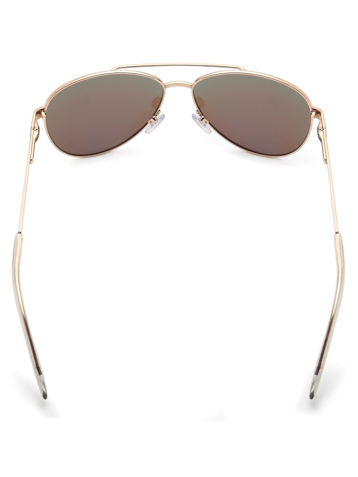 styleBREAKER Piloten Sonnenbrille in Hellgold / Blau-Lila verspiegelt günstig kaufen onesize
