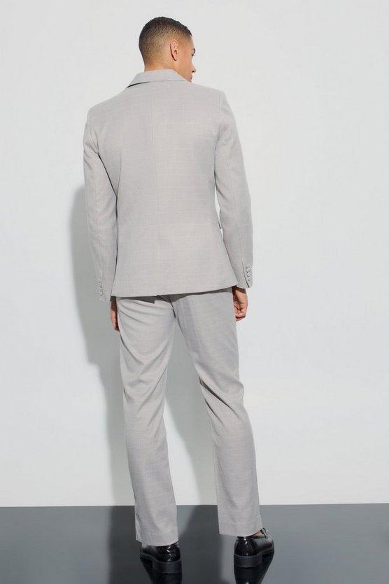 Zweireihiger karierter Slim-Fit Blazer