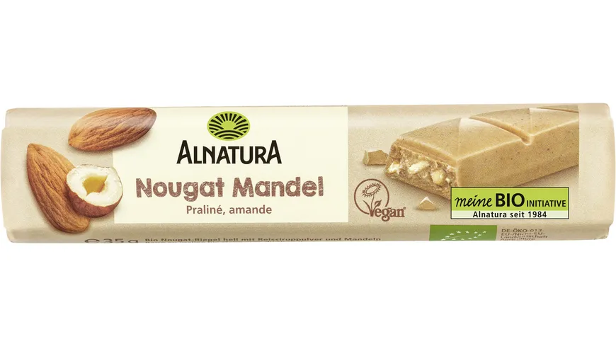 Alnatura Bio Nougat & Mandel Riegel vegan 35 g