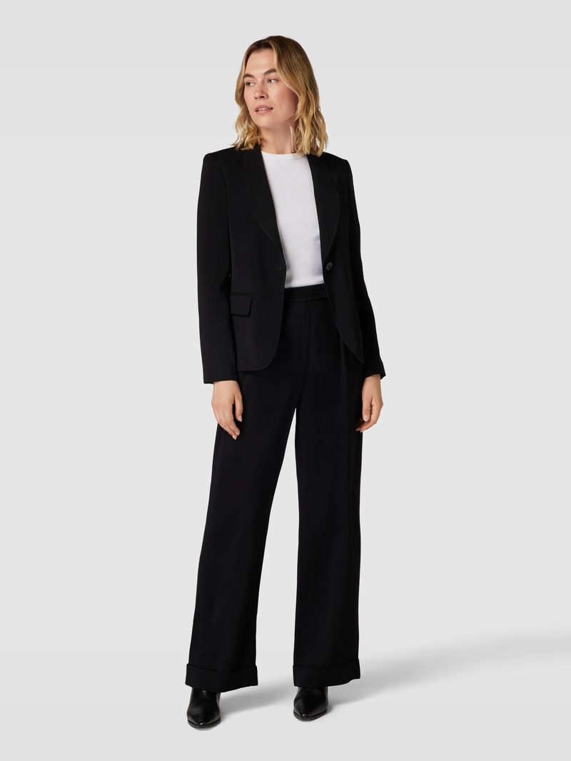 Stoffhose mit Aufschlag in schwarz
