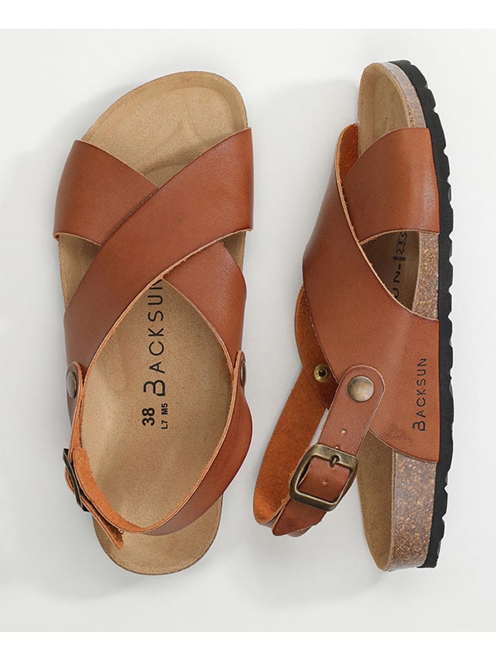 BACKSUN Leder-Sandalen 