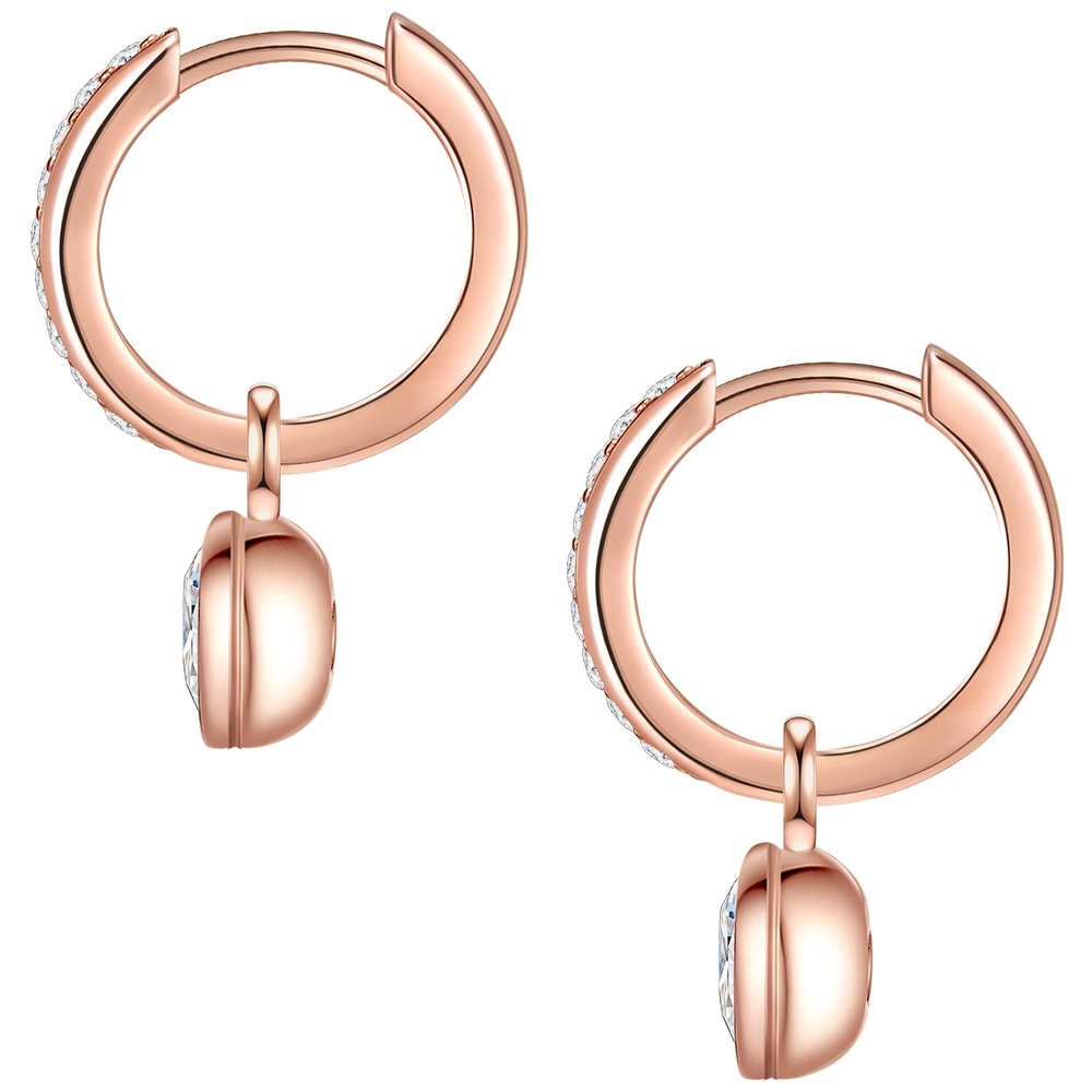 Rafaela Donata Créoles en argent Argent sterling Oxyde de zirconium (CZ) en Or rose Boucles d'oreilles