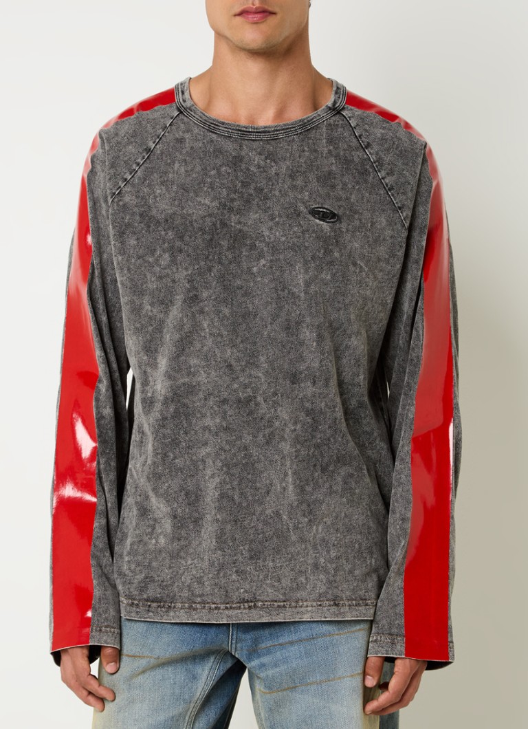 T-shirt a maniche lunghe Diesel T-Redroxt con finitura lavata e logo