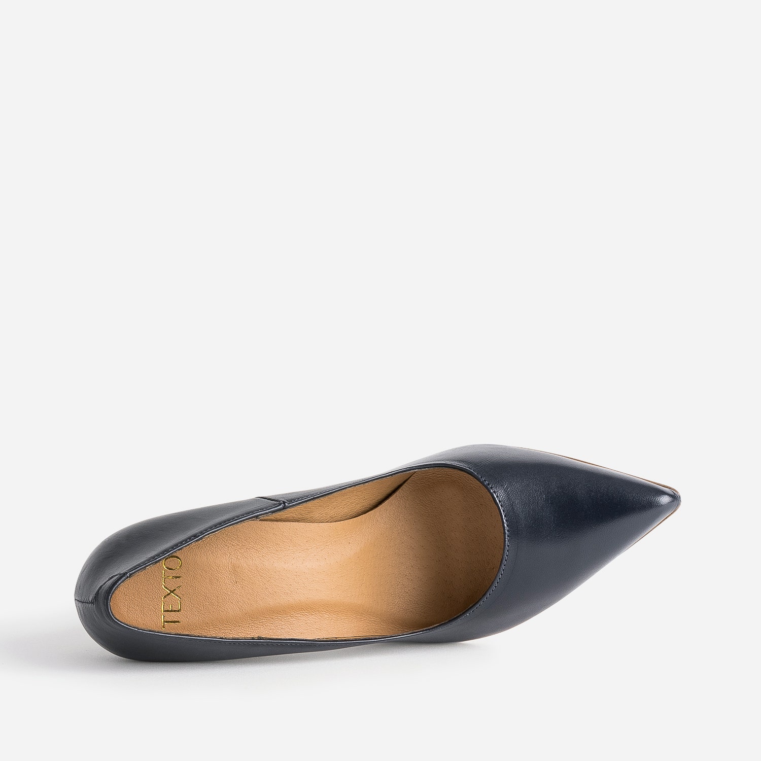Stiletto TEXTO marine en cuir