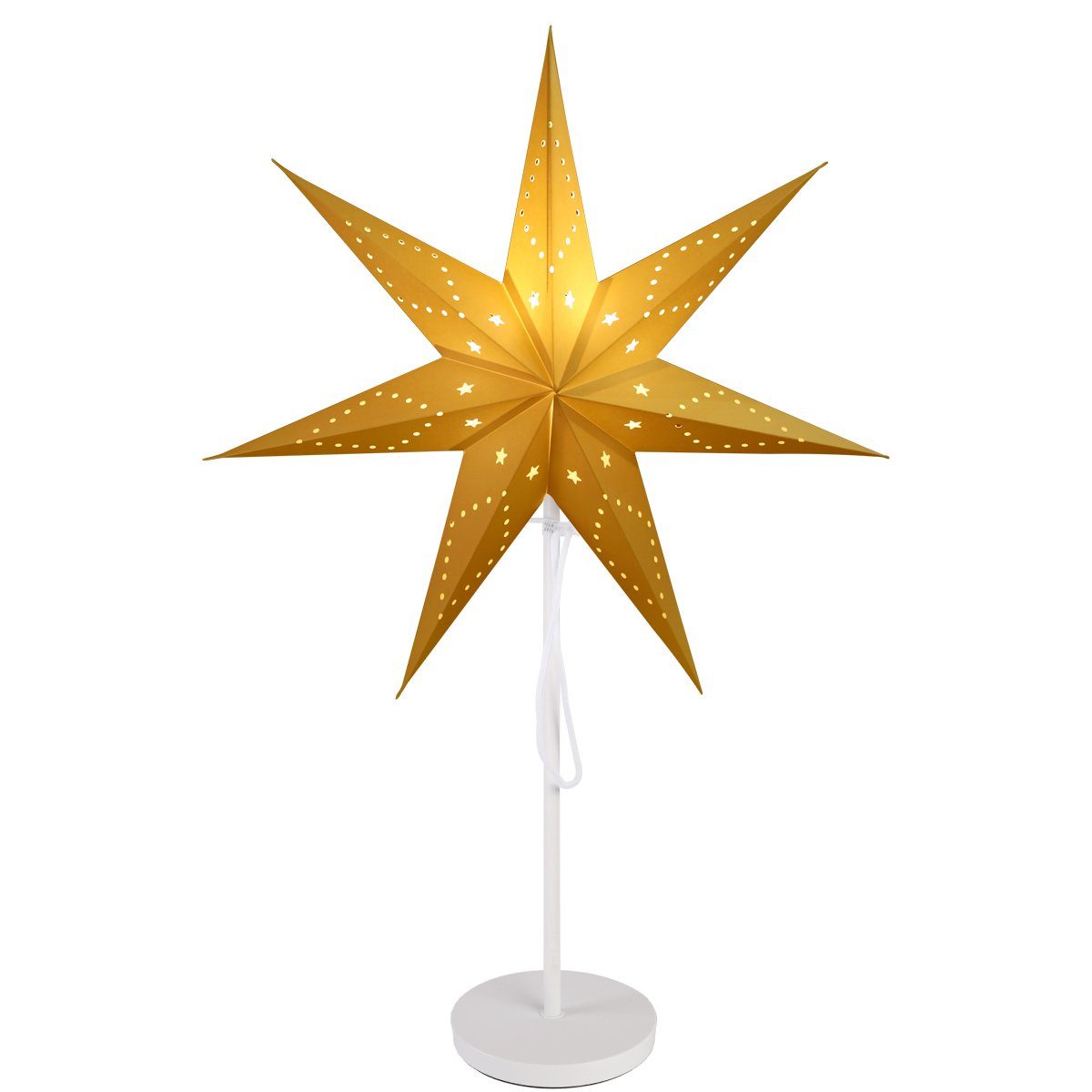 Salcar Papierstern Papierstern LED Beleuchtung Weihnachten Stern Weihnachtsdeko Innen, Weihnachtsdekoration für Wohnzimmer, Schlafzimmer, Fenster, 55cm