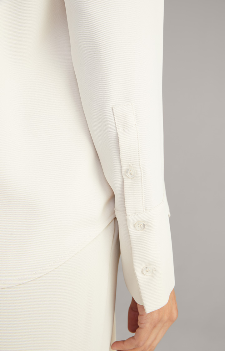 Twill-Bluse in Creme