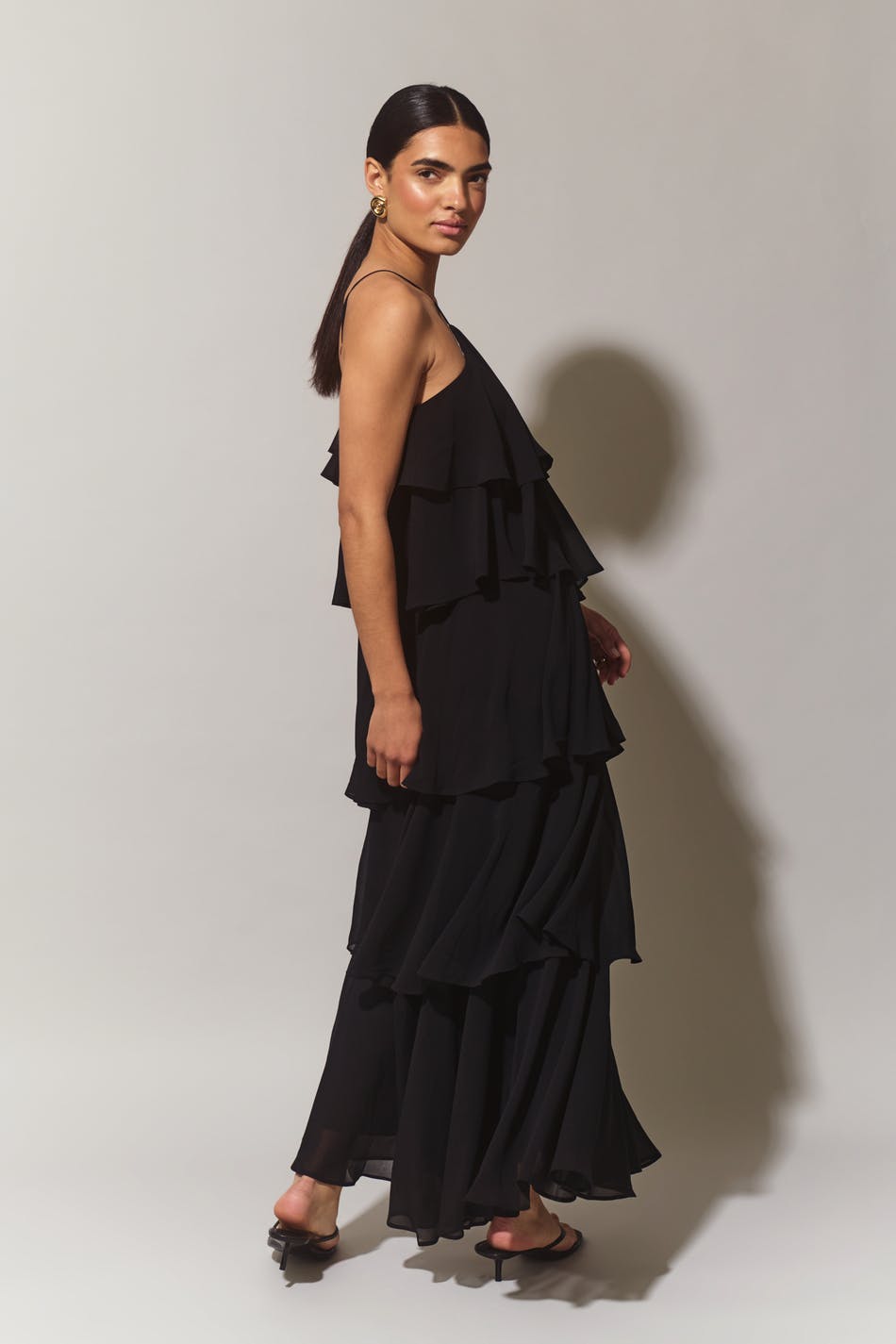 Frill maxi dress