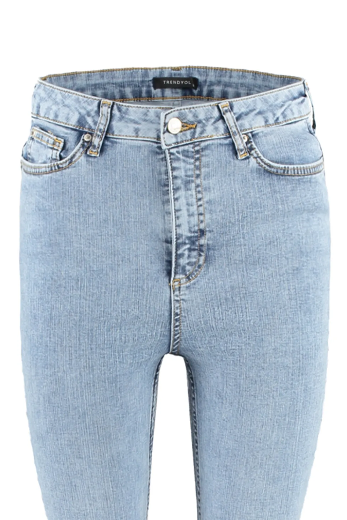 Trendyol Collection  Hellblauer Push-Up-Skinny mit hoher Taille TWOSS23JE00078