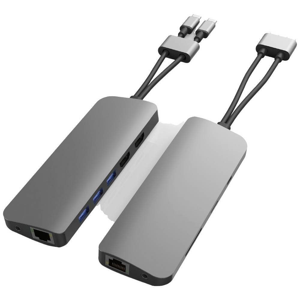 Hyper Laptop-Dockingstation VIPER 10-in-2 USB-C Hub Grey, integrierter Kartenleser