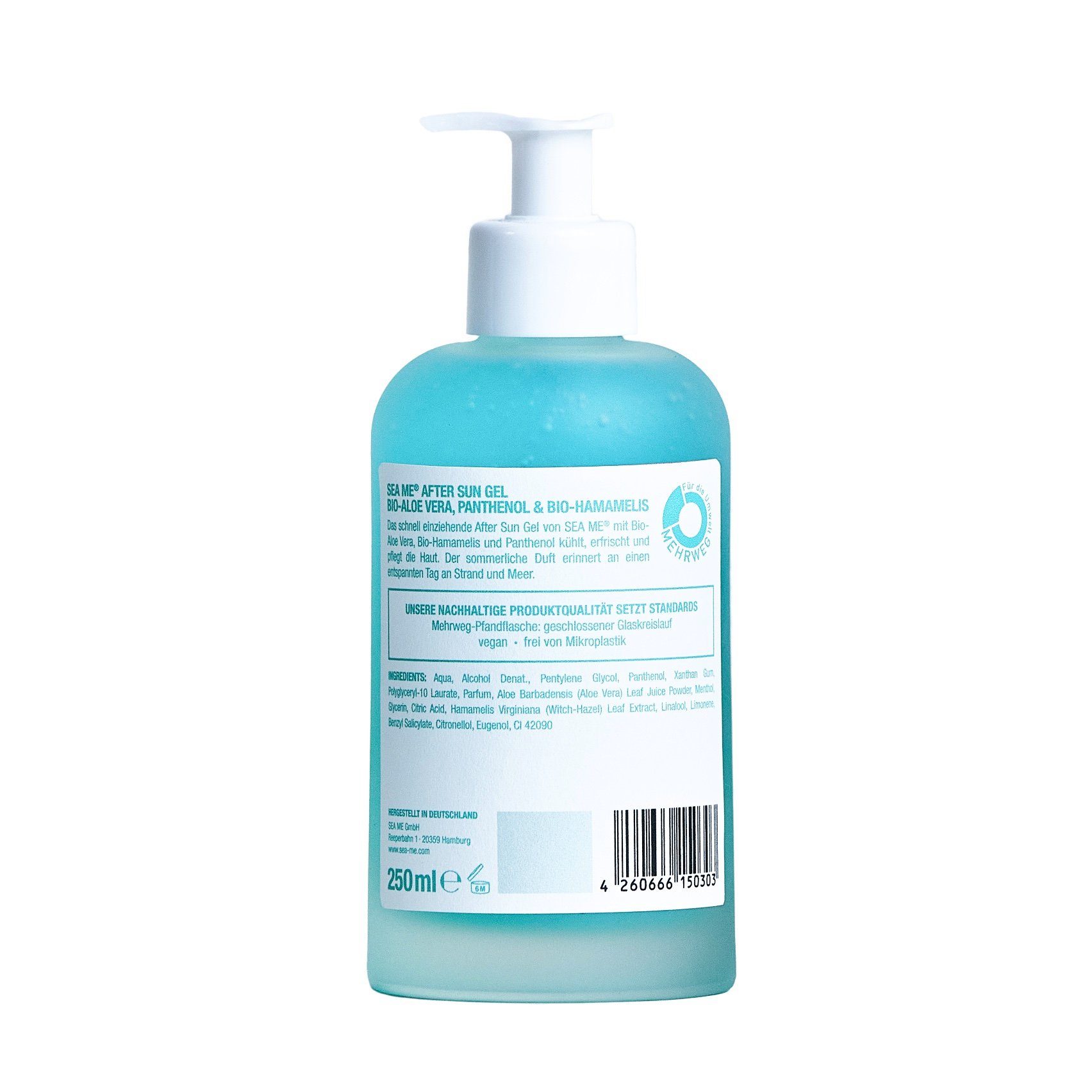 SEA ME After Sun-Gel, vegan, im Mehrweg-Glas, mit Bio-Aloe Vera & Bio-Hamamelis, 250ml
