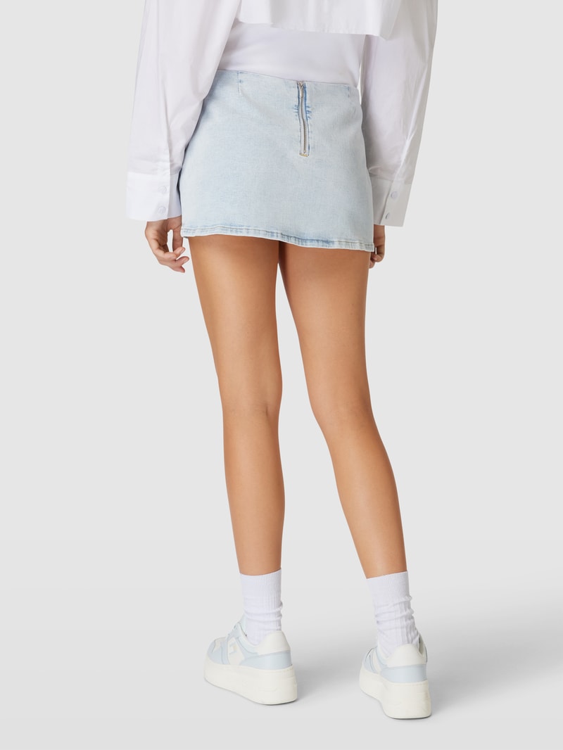 Minirock in Denim-Optik in hellblau