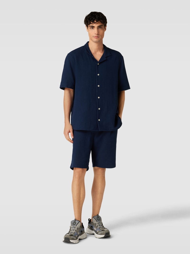 Sweatshorts mit Strukturmuster in marineblau