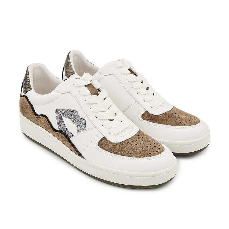 Baskets en cuir Loulou blanc gun suede