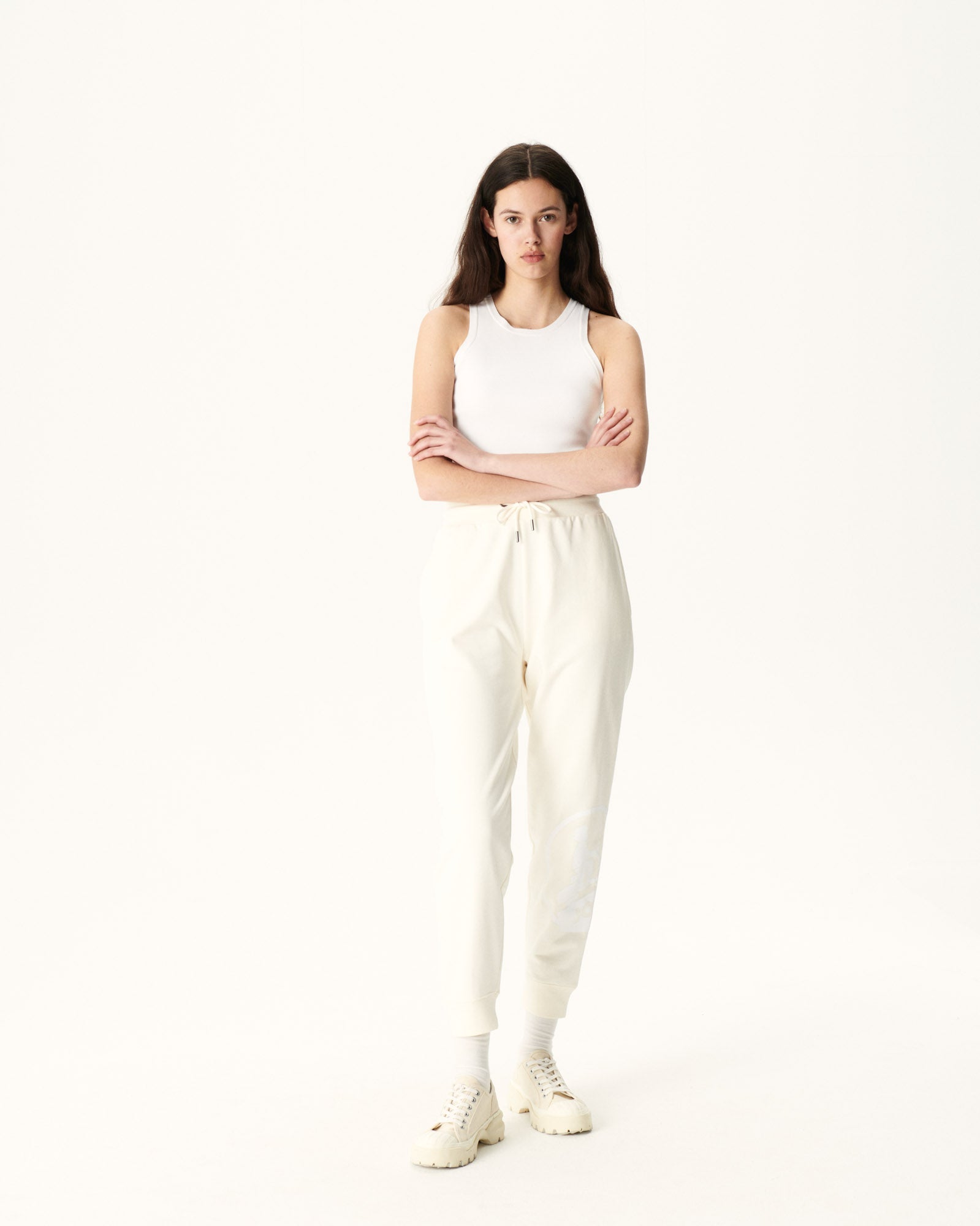 Jogpant femme en coton biologique Ecru Soledad