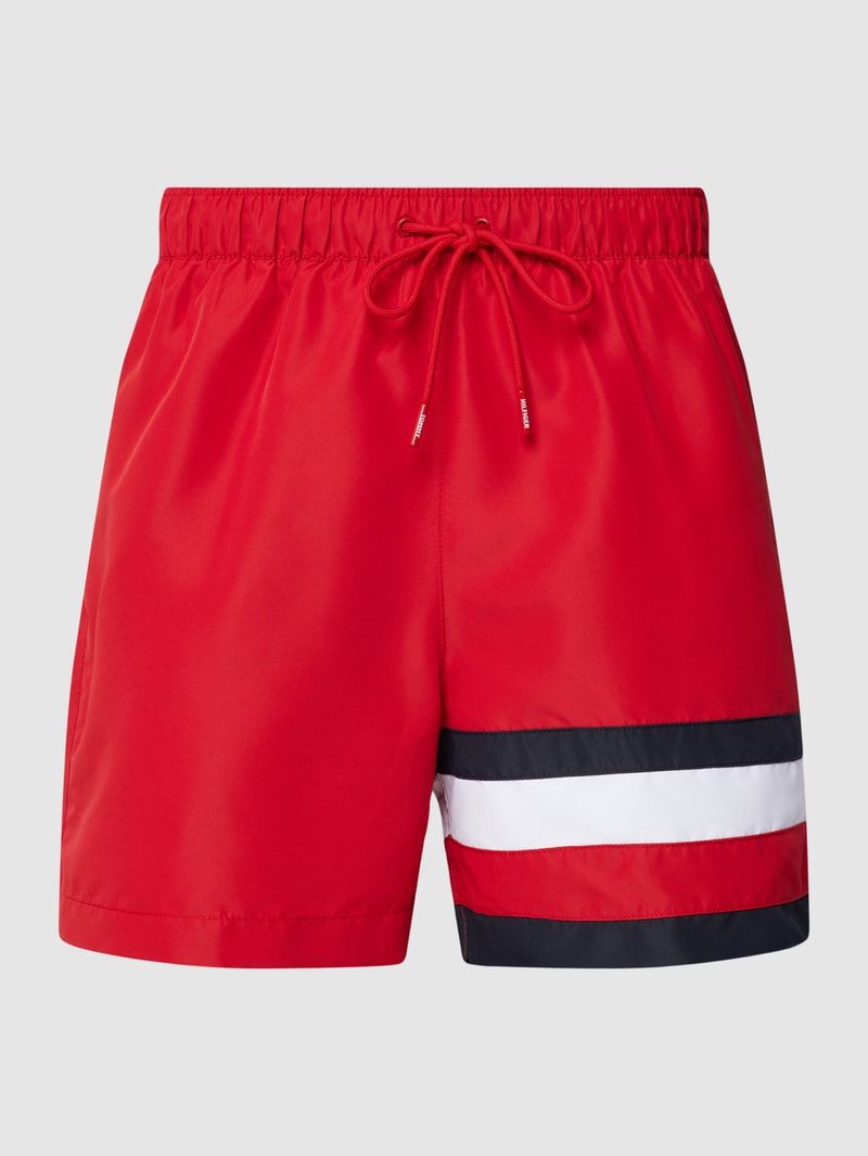 Badehose mit elastischem Bund in rot
