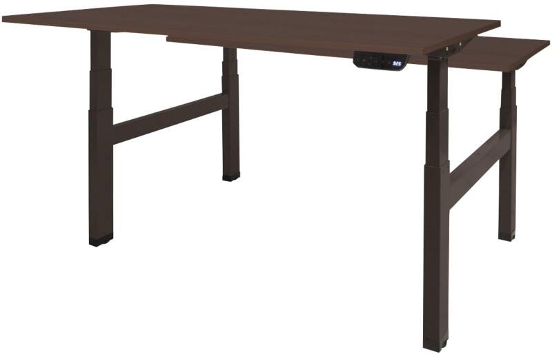 Schaffenburg Höhenverstellbar Sitz-Stehschreibtisch Rechteckig Eiche Holz Schwarz T-Fuß 1.400 x 800 x 645 mm