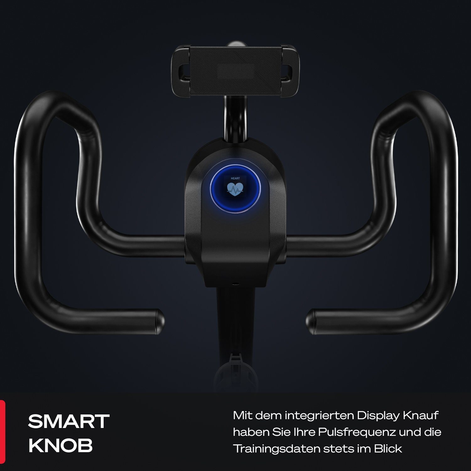 Sportstech Heimtrainer ESX600s, 10kg Schwungmasse mit LED, 360° Tablet-Halterung