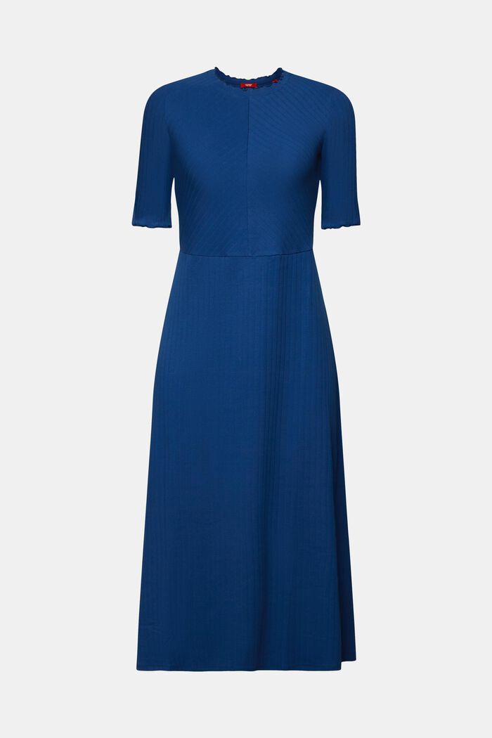 Midikleid aus geripptem Jersey