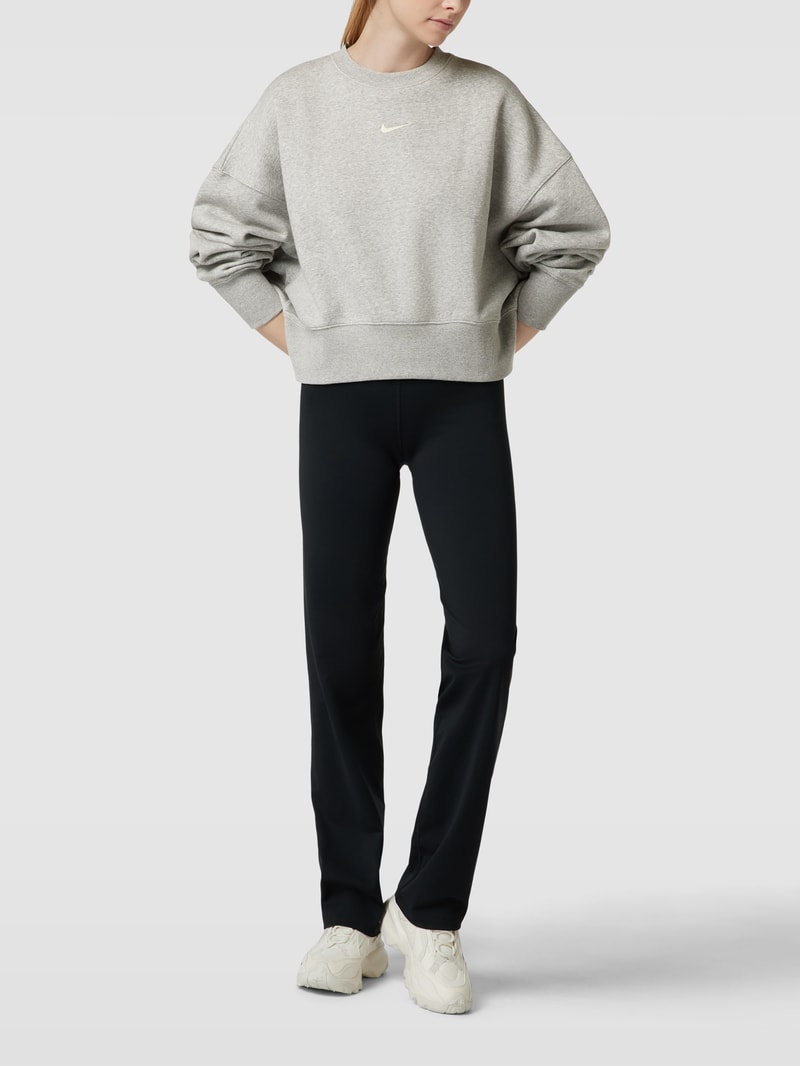 Sweatshirt mit Logo-Stitching in dunkelgrau