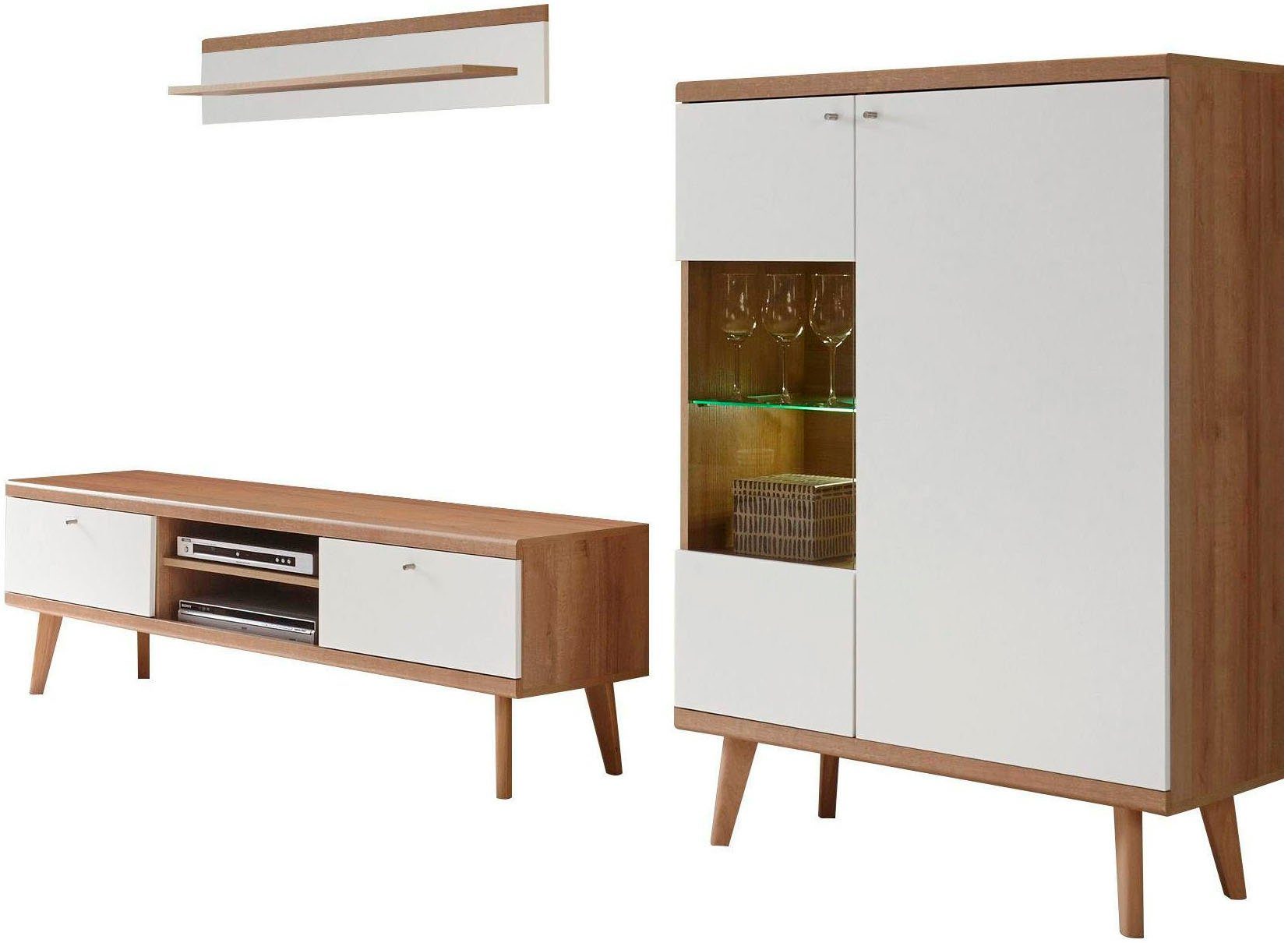 andas Wohnwand Merle, (Set, 3-St), mit besonderer Rahmenoptik, aus der freundin Home Collection
