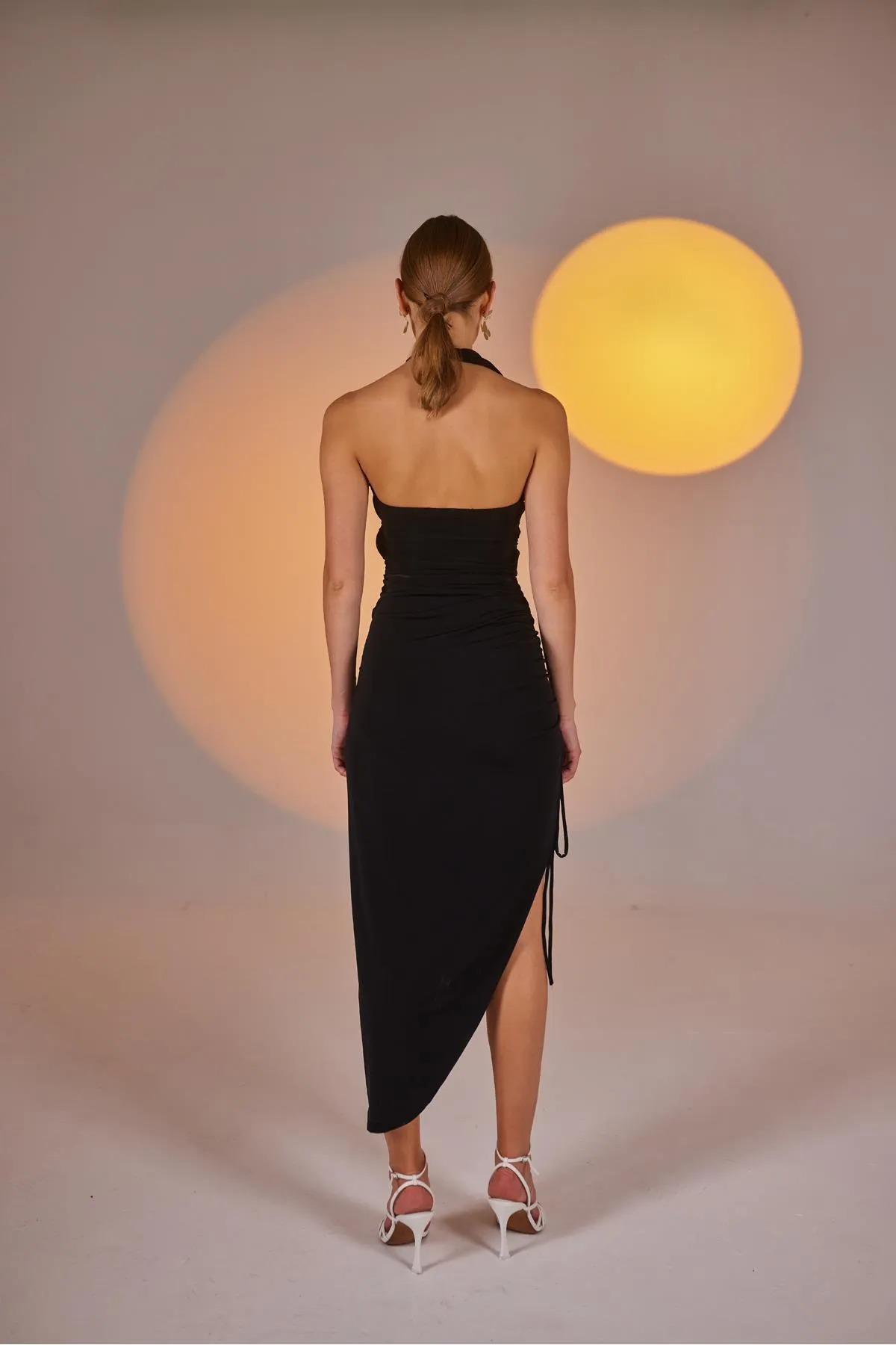HOLLY LOLLY  Verstellbarer, geraffter Midi-Poena-Rock in Schwarz
