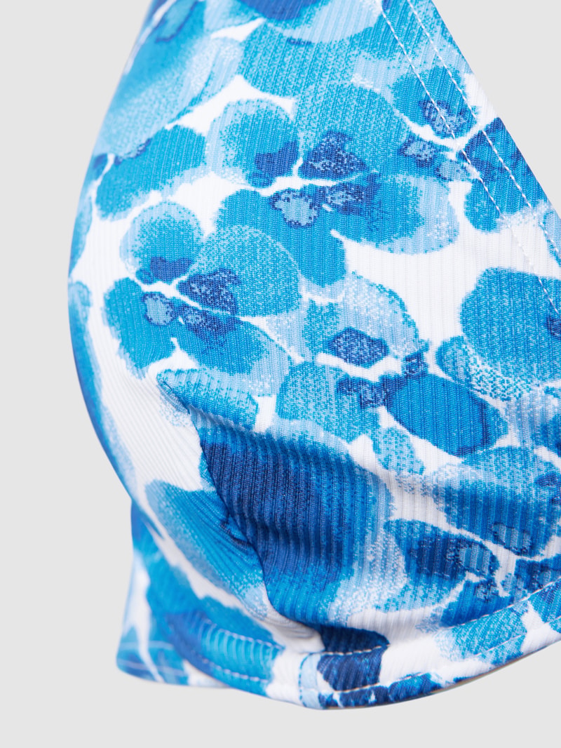 Bikini-Oberteil mit Allover-Muster Modell 'SABANG' in marineblau