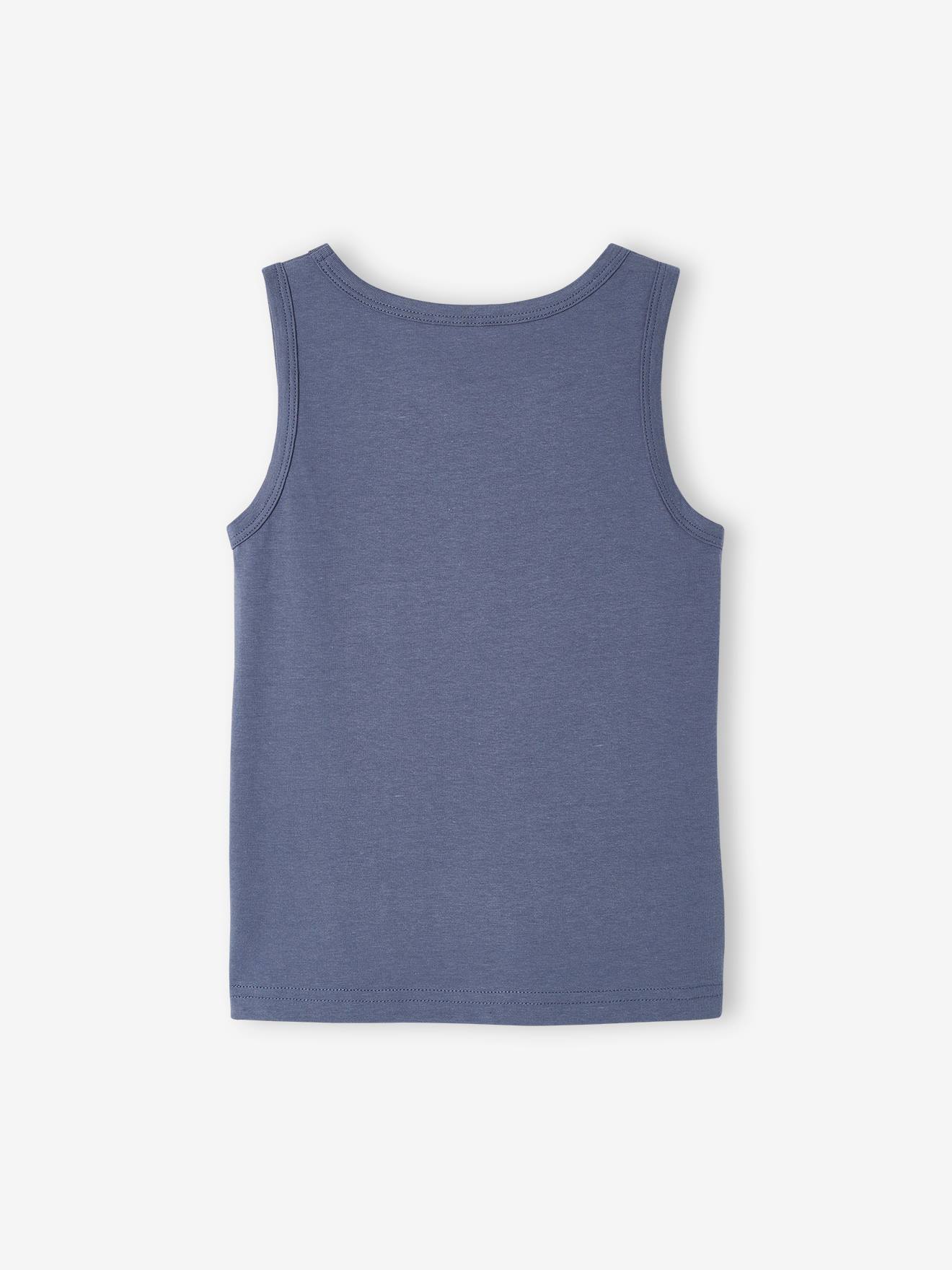 Vertbaudet 2er-Pack Jungen Trägershirts, Palmen Oeko-Tex - pack weiß