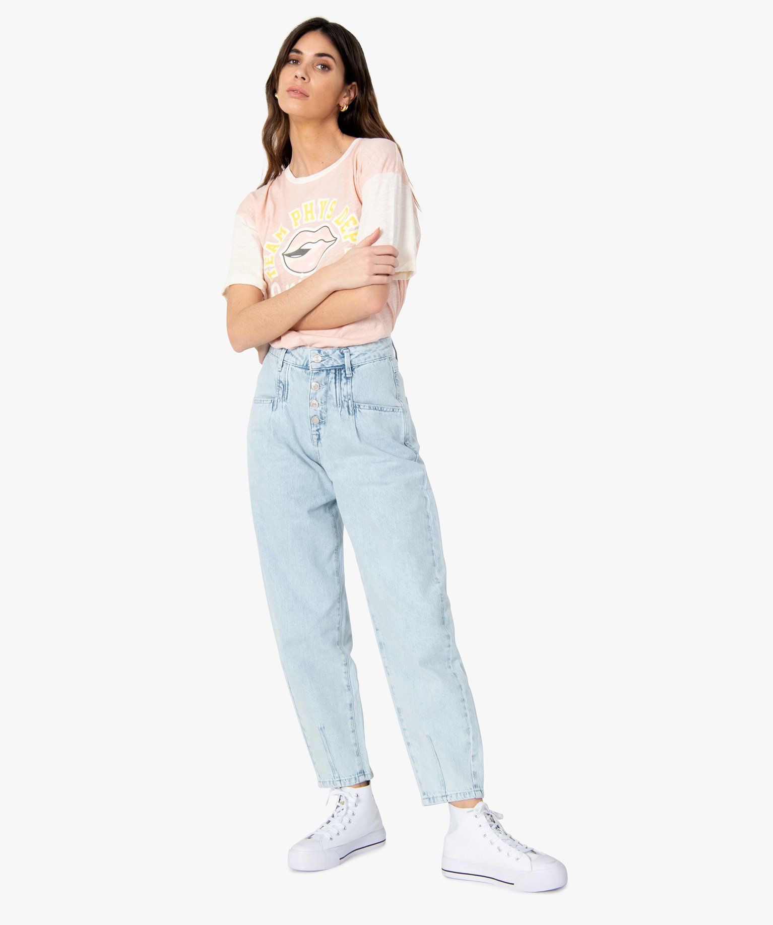 Tee-shirt femme à motif – Camps United rose | GEMO