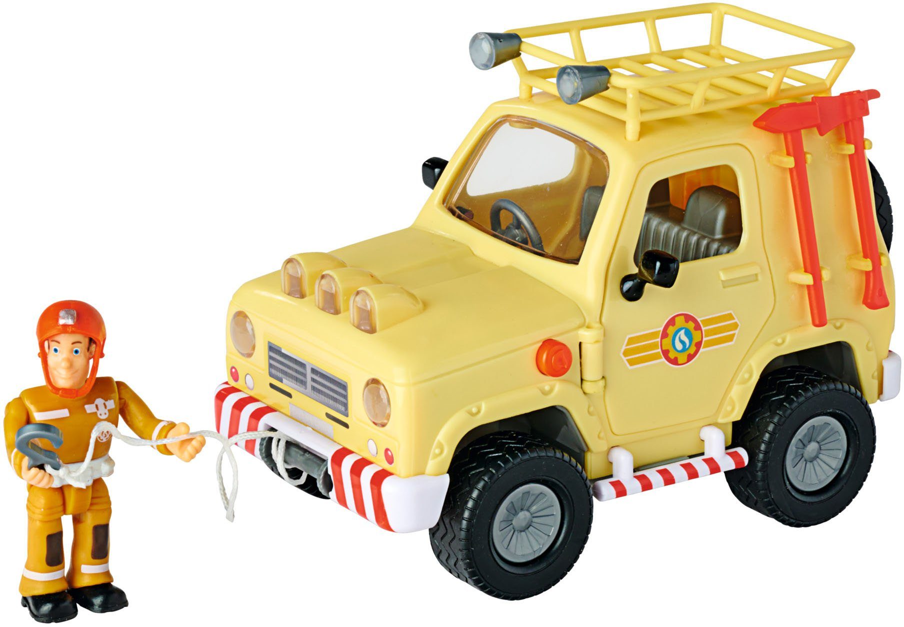 SIMBA Spielzeug-Auto Feuerwehrmann Sam, 4x4 Geländewagen, mit Lichteffekten