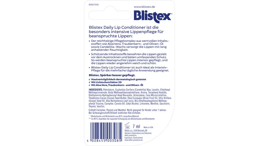 Blistex Lippenpflege Daily Lip Conditioner 7 ml
