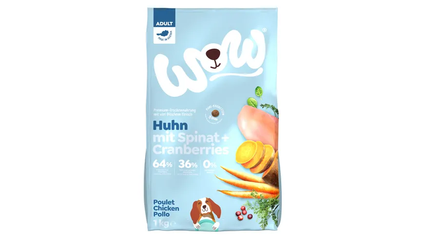 WOW Hundetrockenfutter Minis Adult Huhn 1 kg