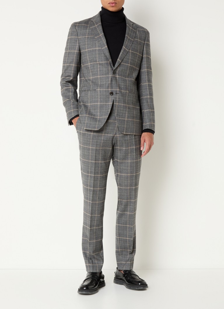 HUGO BOSS  C-Huge slim fit 2-delig pak van scheerwol met ruitdessin