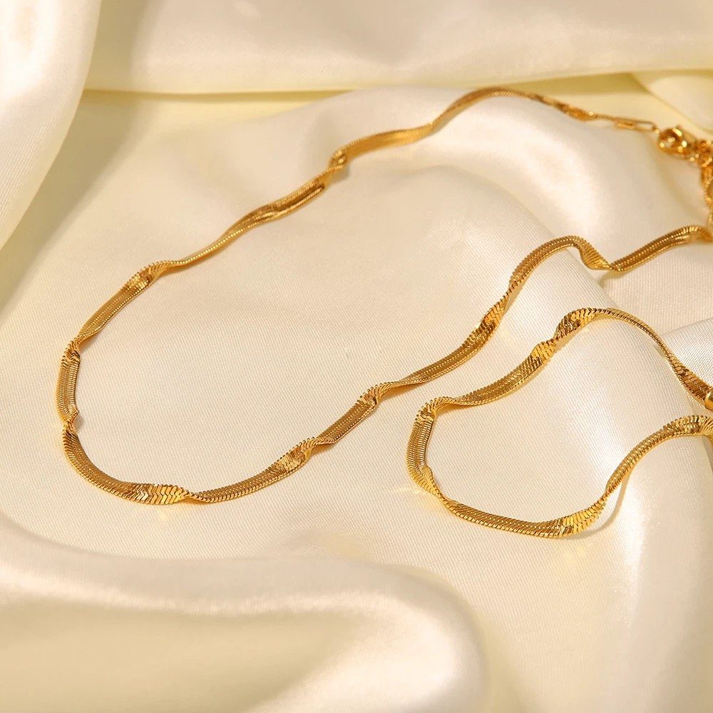 ENGELSINN Ketten und Armband Set Halskette und Armband im Set Gold Classic inkl. Geschenkbox (2-tlg)