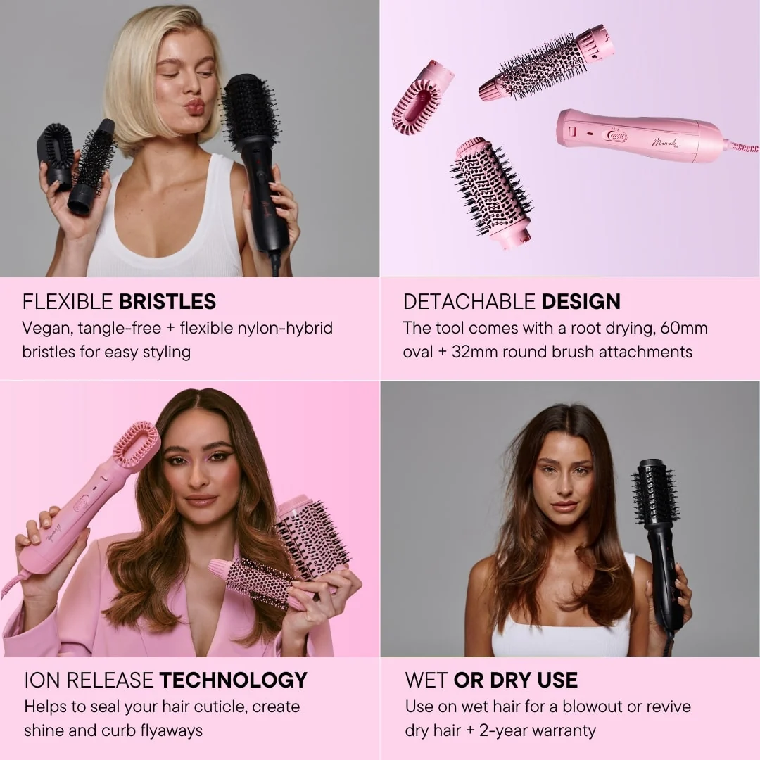 Hair Tools Interchangeable Blow Dry Brush - Electric Hair Brush