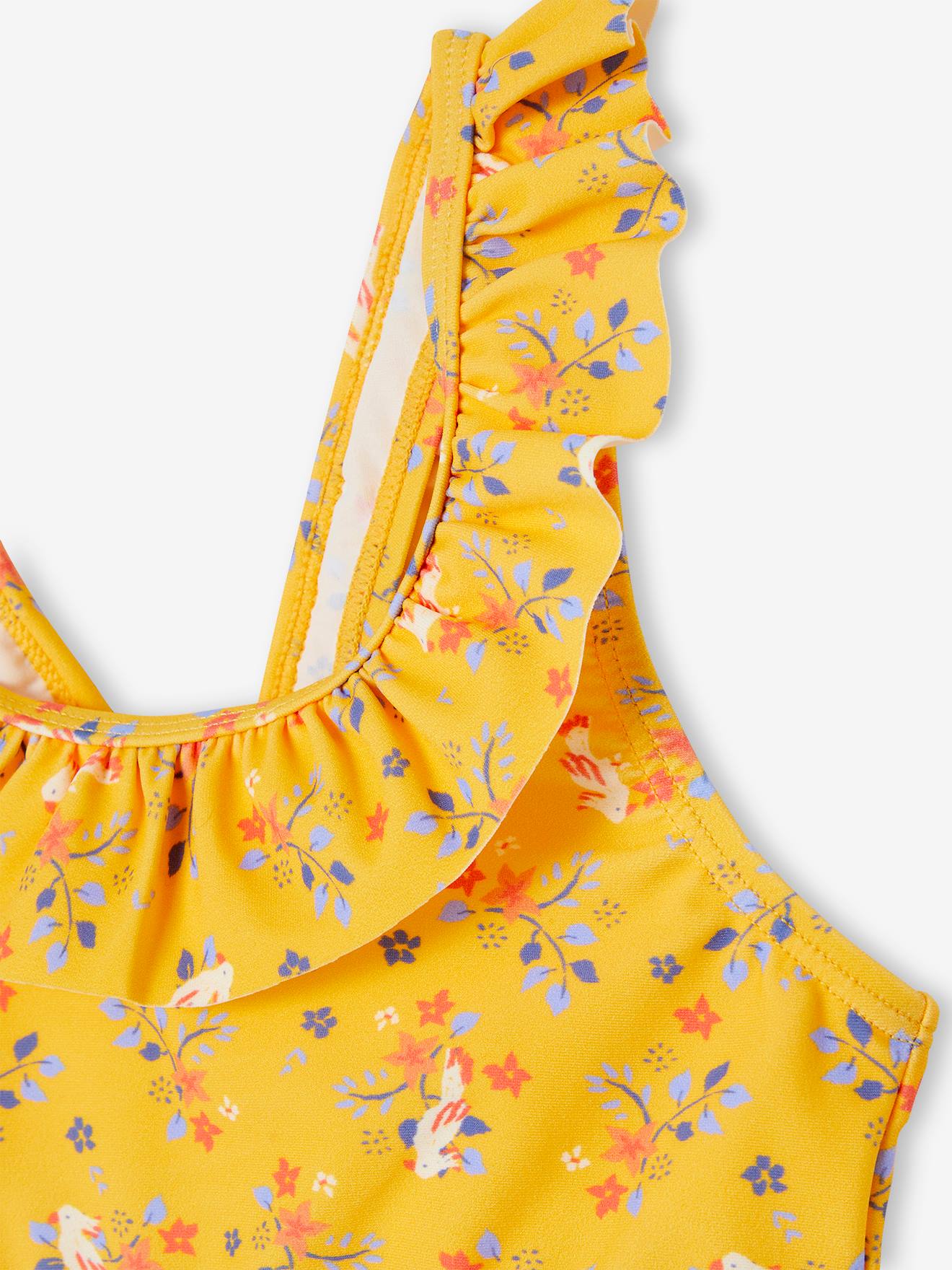 Maillot de bain 2 pièces fille jaune