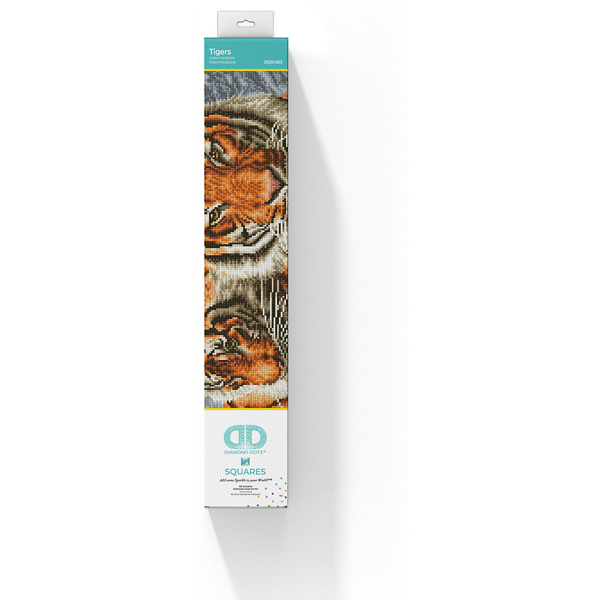 DIAMOND DOTZ® Squares Original Diamond Painting "Tigers“ 51,5 x 37 cm extra funkelnd ab 8 Jahren (DQ10.003)