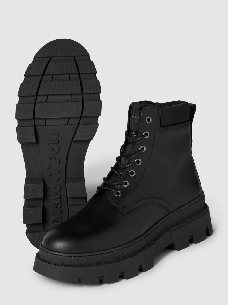 Schnürboots mit Label-Details Modell 'ISAK' in schwarz