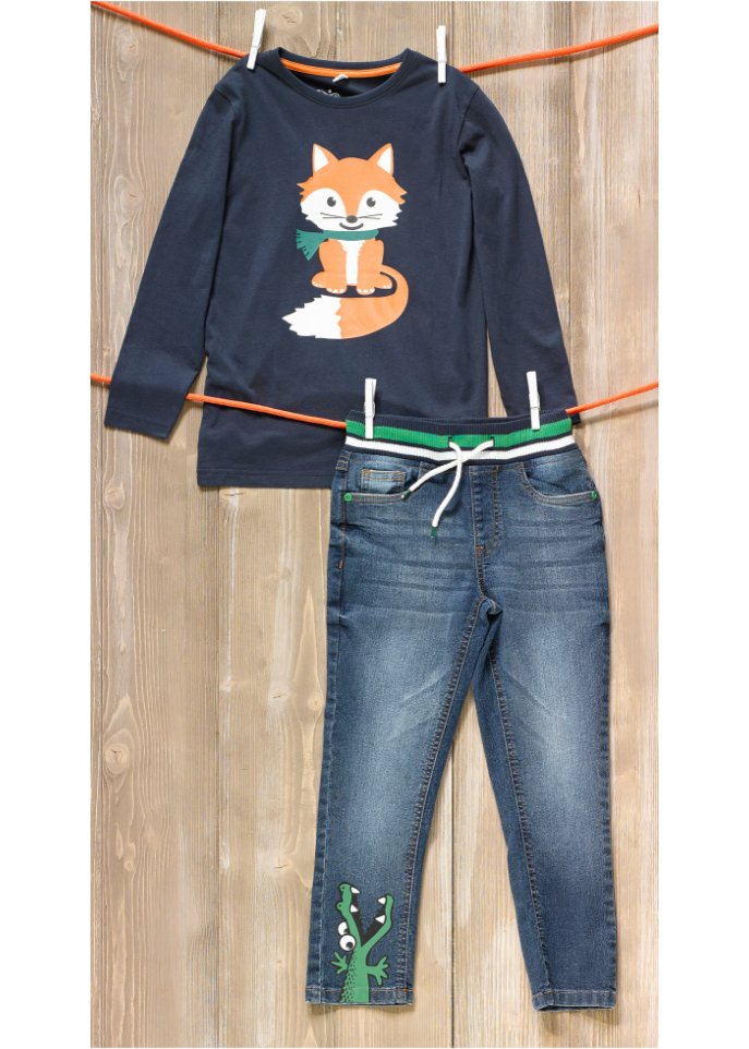 Jungen Langarmshirt aus Bio Baumwolle (2er Pack)