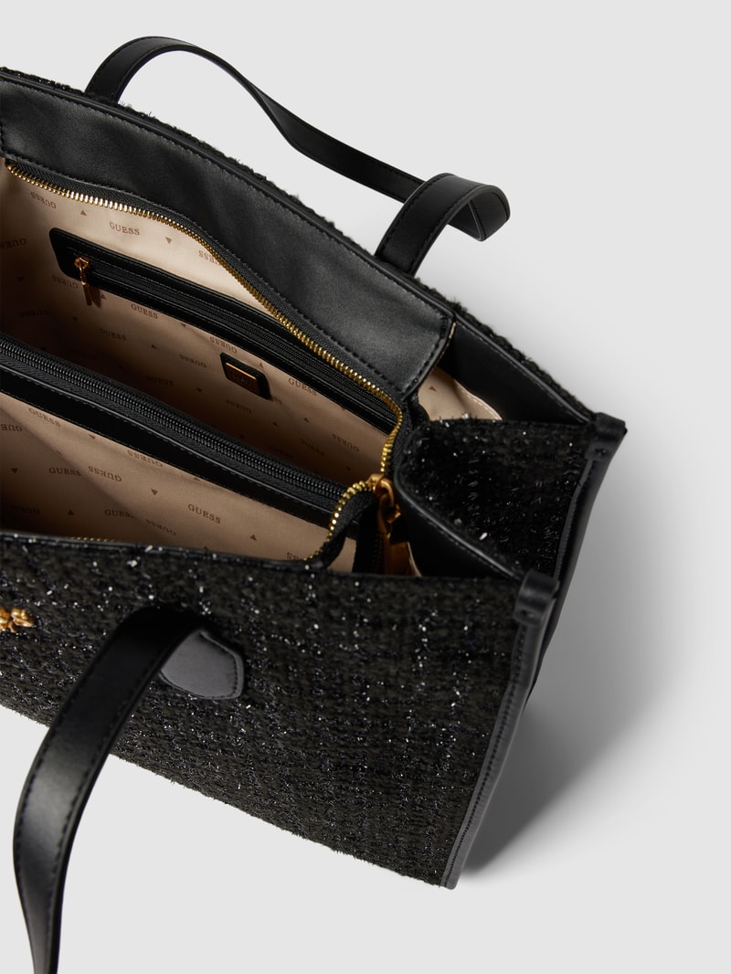 Tote Bag in Bouclé-Optik Modell 'SILVANA' in schwarz