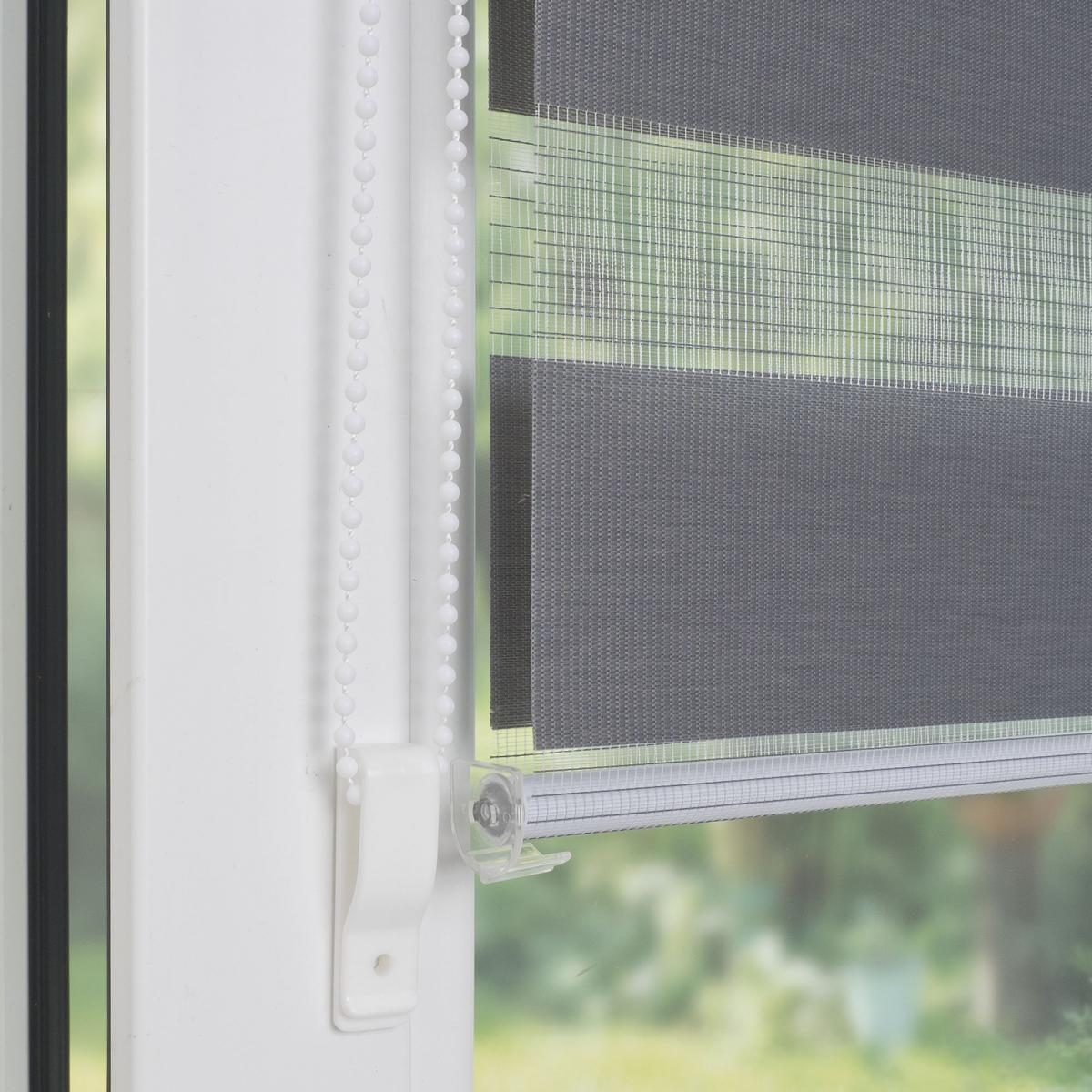 Bella Casa Duo-Rollo mini, Klemmfix Doppelrollo, grau, Rollo 90 x 160 cm (B x H)