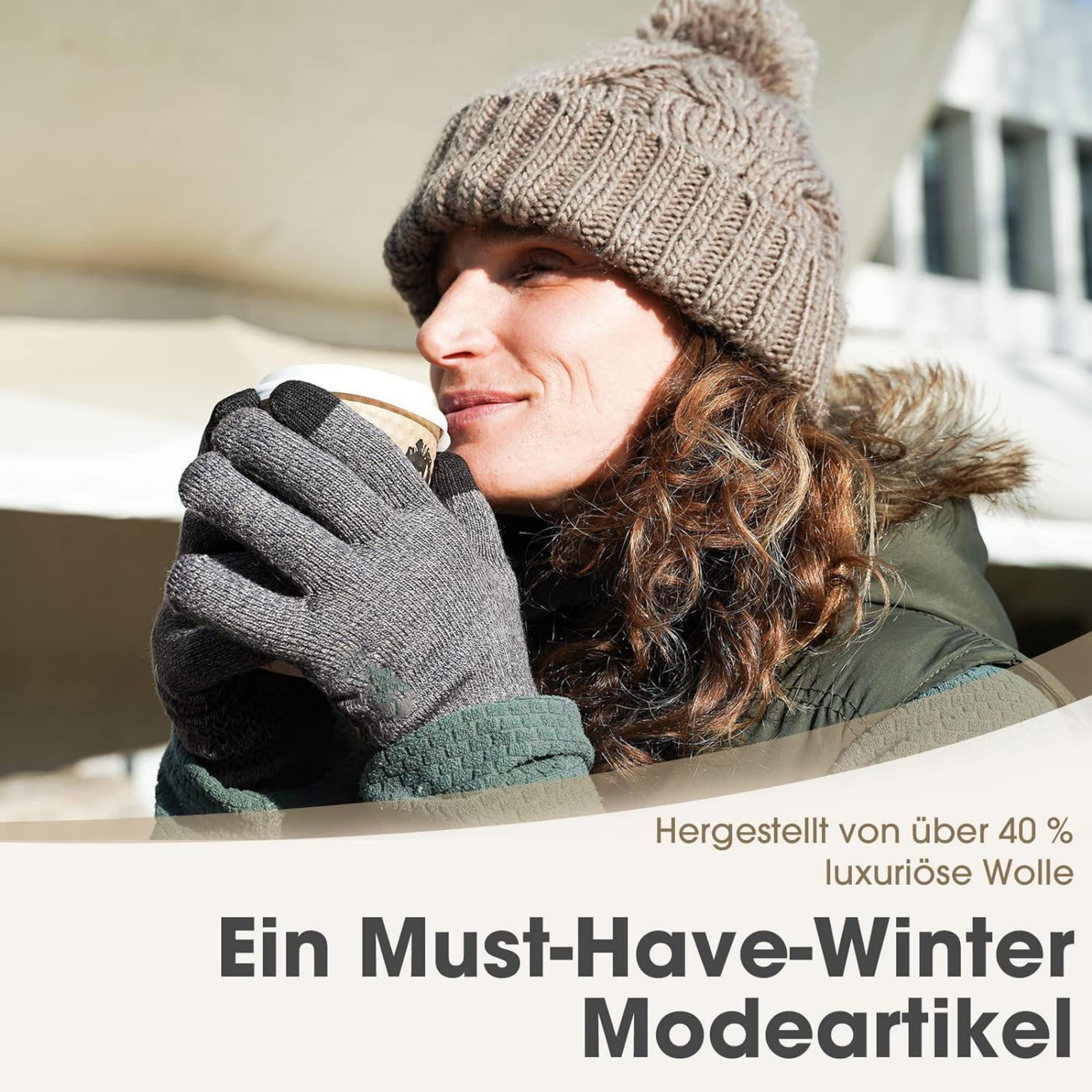 Coonoor Strickhandschuhe Touchscreen Stoff Handschuhe, Winter, Unisex