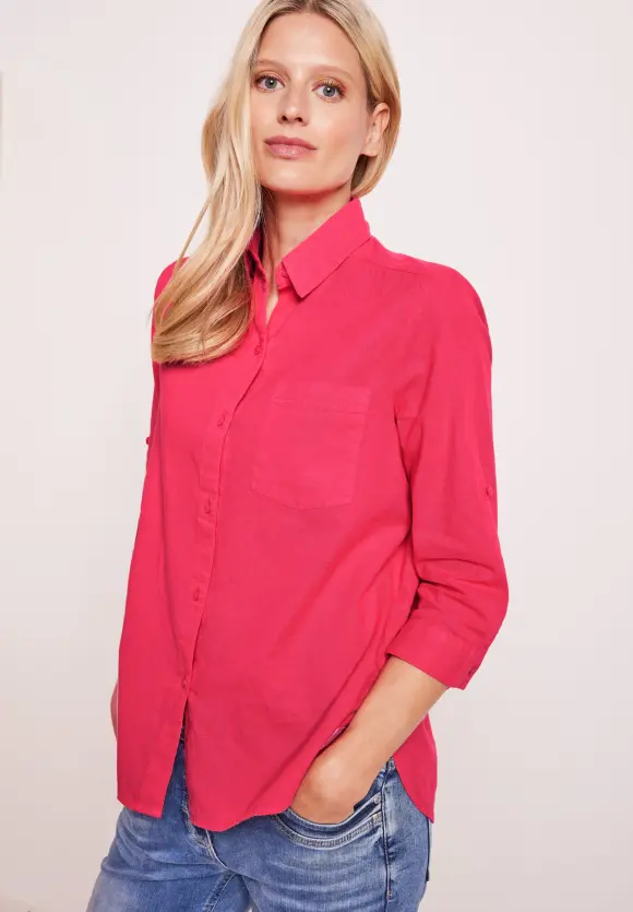 CECIL Unifarbene Leinenmix Bluse