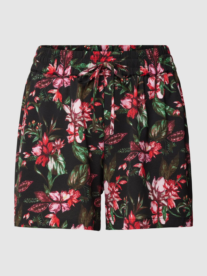 PLUS SIZE Shorts mit Allover-Muster Modell 'LUXFAB' in schwarz