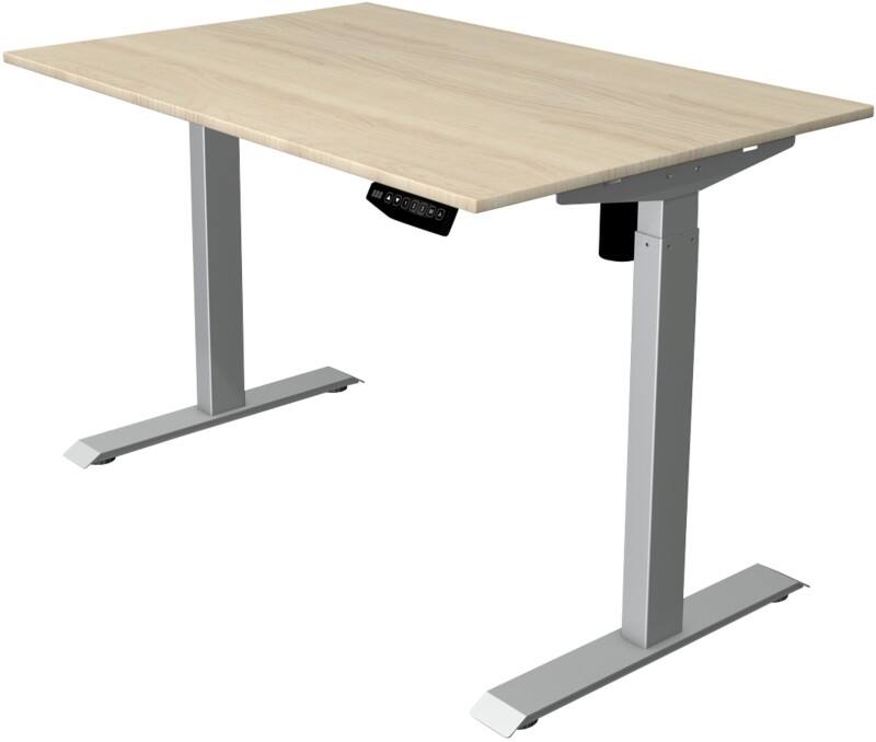 Kerkmann Move 1 Rechteckig Elektronisch Höhenverstellbarer Sitz-Stehschreibtisch Melamin, Stahl Ahorn, Silber 1200 x 800 x 1230 mm