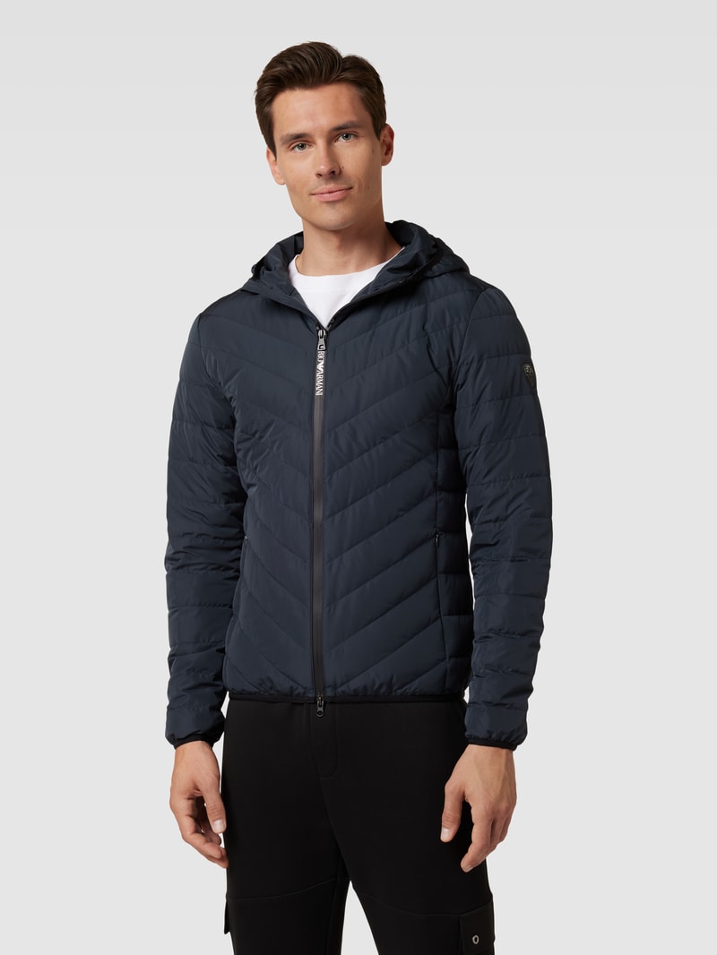 Steppjacke mit Zweiwege-Reißverschluss in marineblau