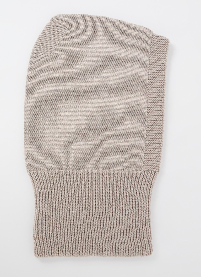 Căciulă cagoua din lână merinos tricot fin Hvid